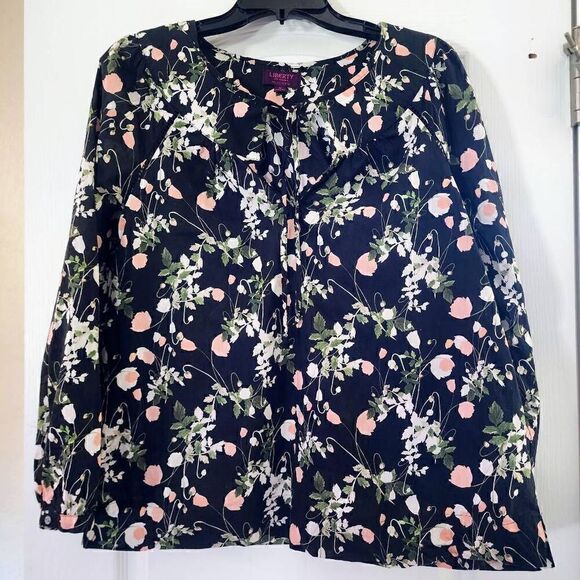 J. Crew Liberty Art Fabrics Poppy dream peasant top M - Picture 2 of 5